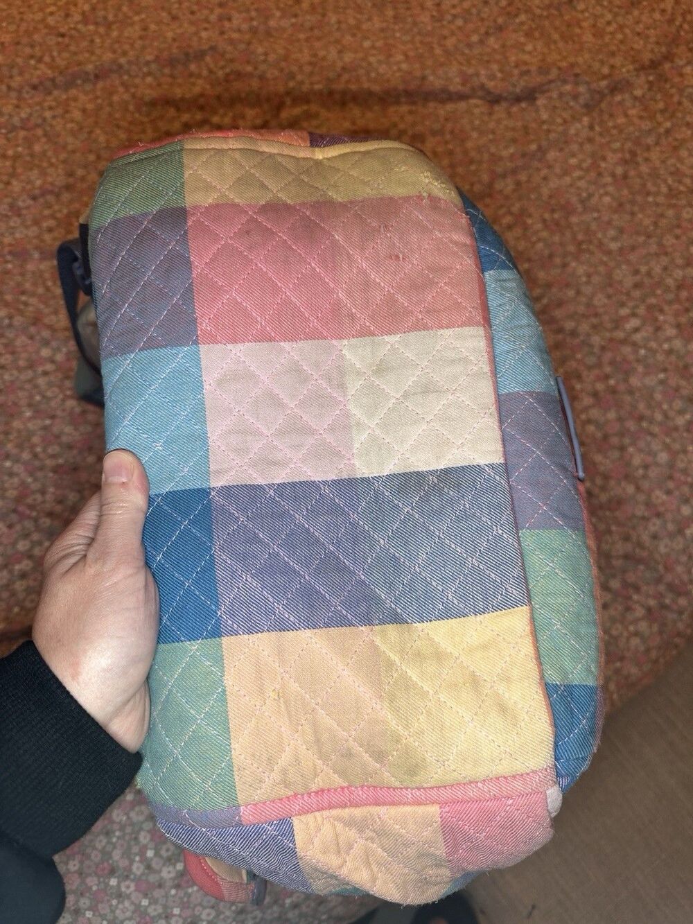 Vera Bradley Pastel Plaid Quilted Backpack - Blue, Pink, Green, Yellow - Picture 8 of 16